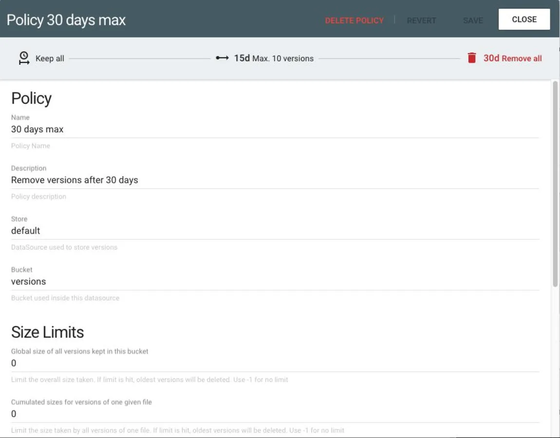 Versioning Pydio Cells