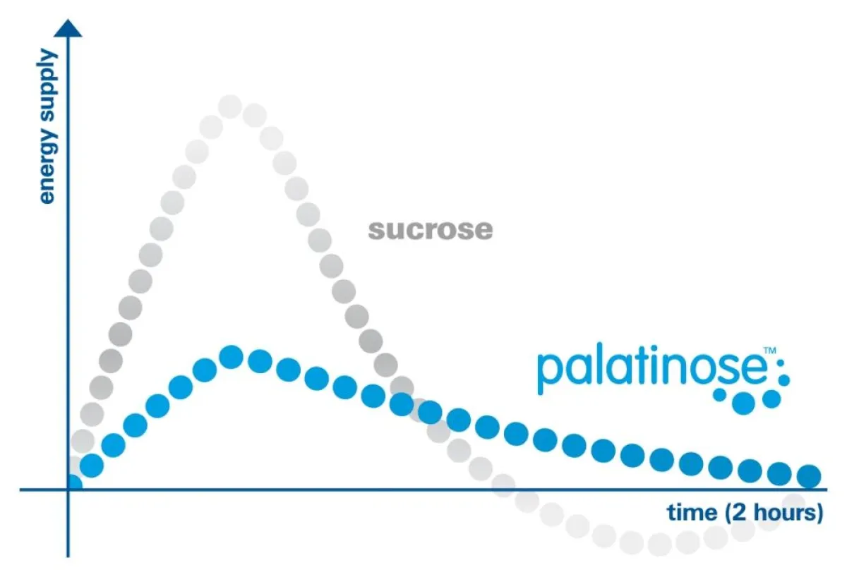 Palatinose ist das einzige voll verstoffwechselbare Kohlenhydrat mit geringem glykämischem Index, das lang anhaltende Energie in Form von Glukose liefert