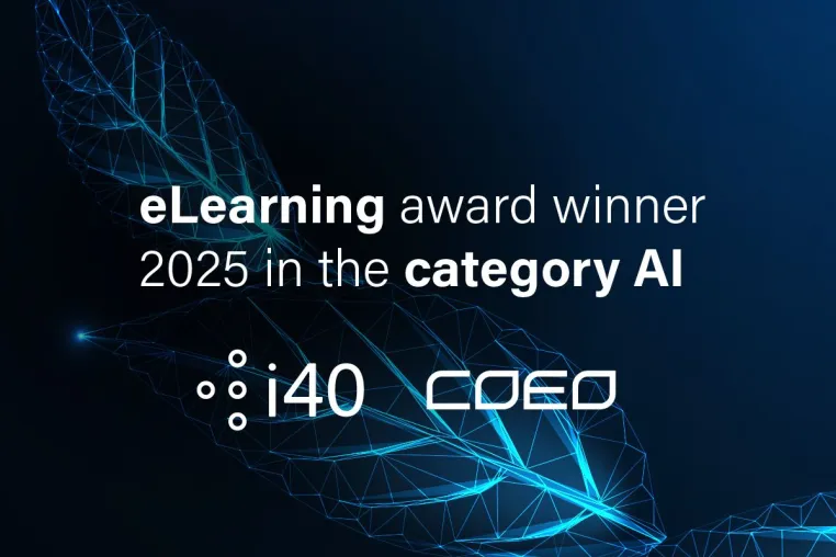 Bild: i40 und coeo gewinnen eLearning AWARD 2025 in der Kategorie Künstliche Intelligenz
