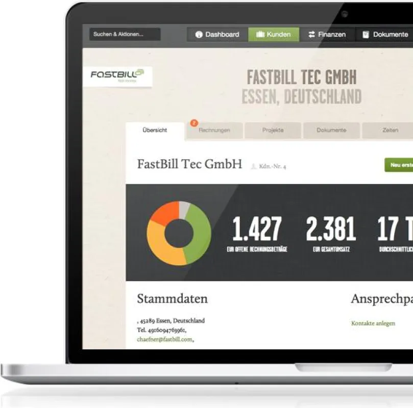 FastBill-Übersicht im Infografik-Stil