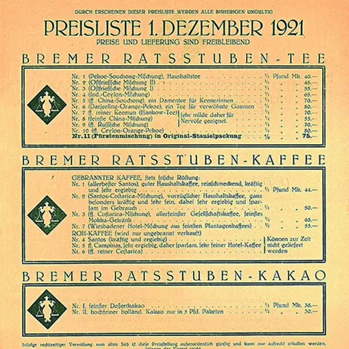 Bild: 100 Jahre Versandhandel mitTee, Kaffeeund exklusiver Feinkost aus aller Welt