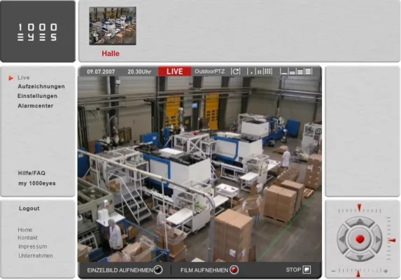 Bild: Sichere Produktion mit Videoüberwachung - 1000eyes Videoüberwachung gegen Sicherheitsrisiken