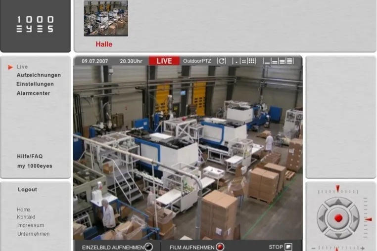 Bild: Sichere Produktion mit Videoüberwachung - 1000eyes Videoüberwachung gegen Sicherheitsrisiken