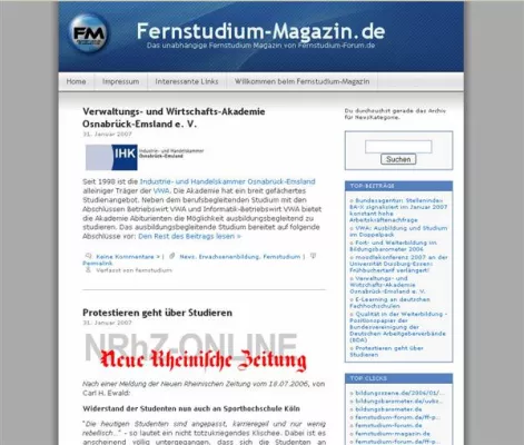 Bild: Neues Fernstudium Magazin informiert über Bildungsneuigkeiten