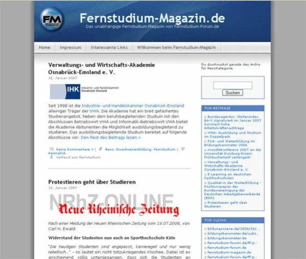 Neues Fernstudium Magazin informiert über Bildungsneuigkeiten Bild: Neues Fernstudium Magazin informiert über Bildungsneuigkeiten