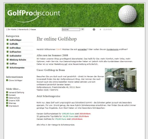 Bild: golfprodiscount startet neuen online-Shop