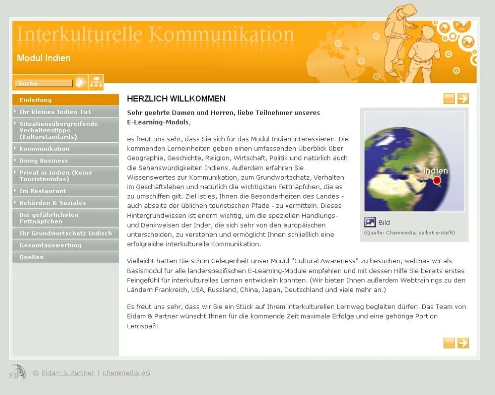 Bildausschnitt eines Länderkurses