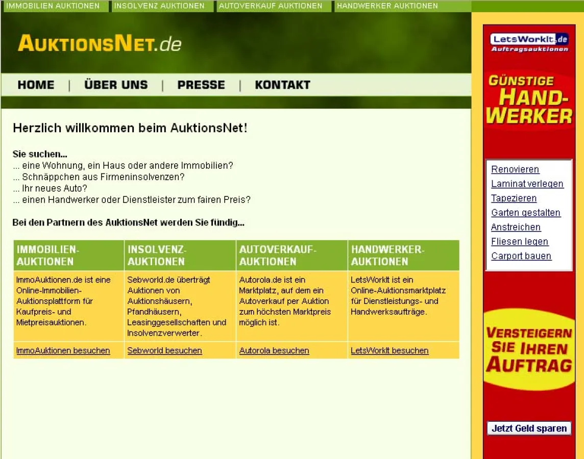 Screenshot AuktionsNet.de