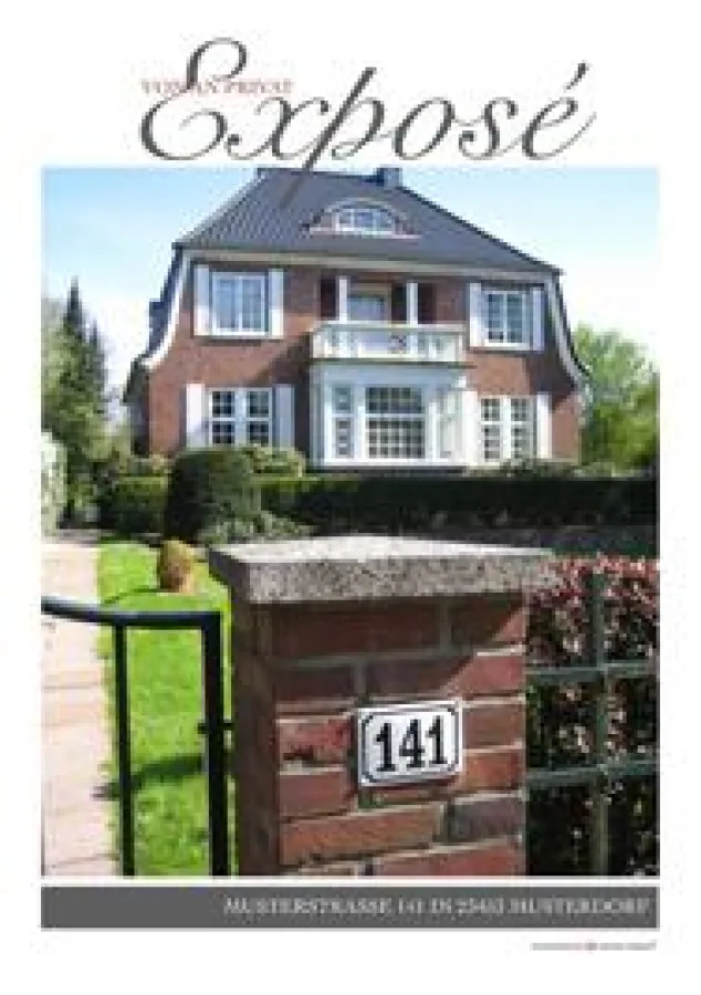 Eins von 11 verschiedenen Musterexposé-Vorlagen