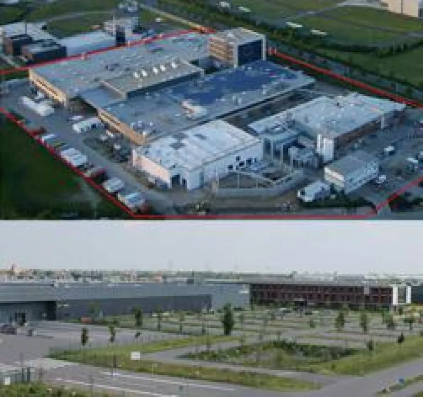 Attraktive Gewerbeliegenschaften in Bitterfeld: Q-Park (oben) und das Sovello-Areal