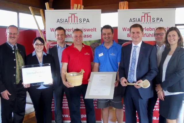 Asia Spa Leoben erhält als 1. Betrieb in Österreich das Qualitätszeichen „SaunaPremium“ Bild: Asia Spa Leoben erhält als 1. Betrieb in Österreich das Qualitätszeichen „SaunaPremium“