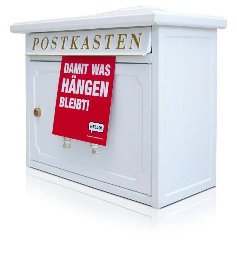 HELLO! - Sonderwerbeform am und im Briefkasten als unadressierte Prospektwerbung