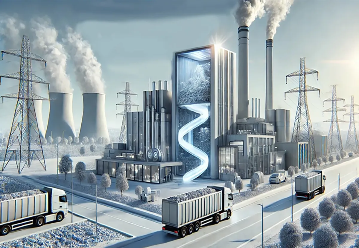 Moderne Waste-to-Energy-Werke: ein nachhaltiger Weg aus der Abfall- und Energiekrise. (© yes or no Media GmbH, own image (KI-generiert mithilfe von DALLE))