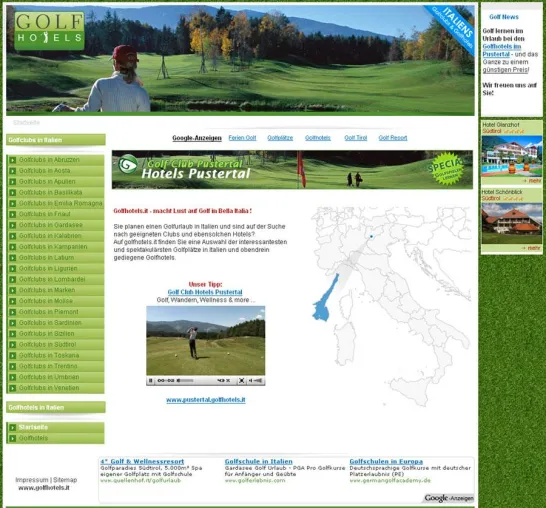 Bild: Golfhotels.it – neues Portal über Golfurlaub in Italien online