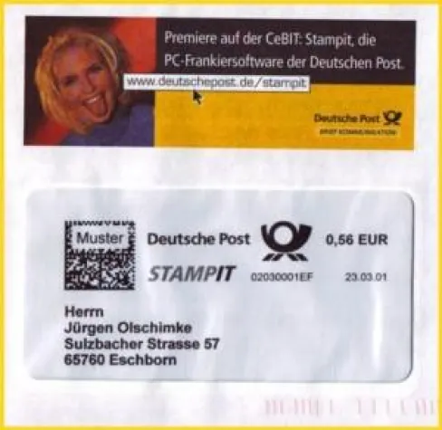 Bild: 10 Jahre Postgeschichte Stampit (PC-Freimachung)