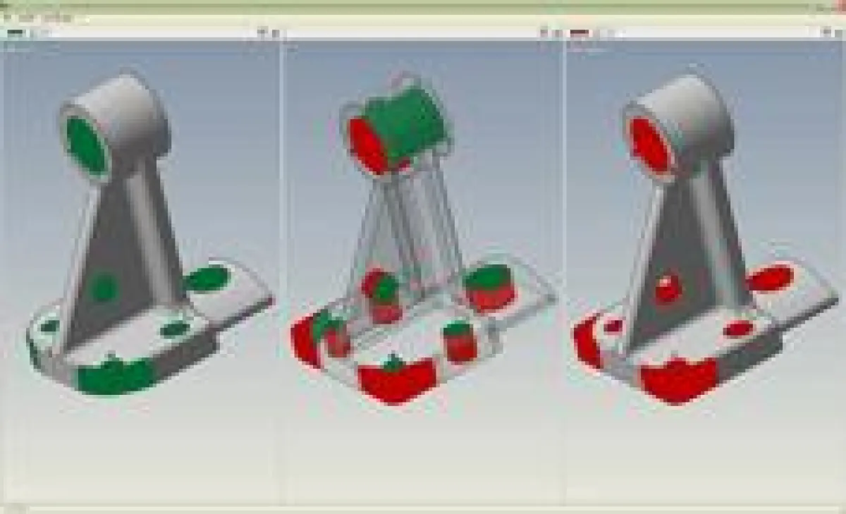 Diff3D.jpg: classmate FINDER unterstützt mit einem automatischen, 100-prozentigen Geometrieabgleich und präziser Differenzdarstellung die Wiederverwendung von Bauteilen.