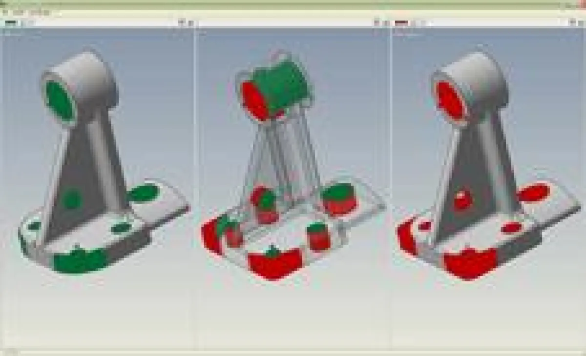 Diff3D.jpg: classmate FINDER unterstützt mit einem automatischen, 100-prozentigen Geometrieabgleich und präziser Differenzdarstellung die Wiederverwendung von Bauteilen.