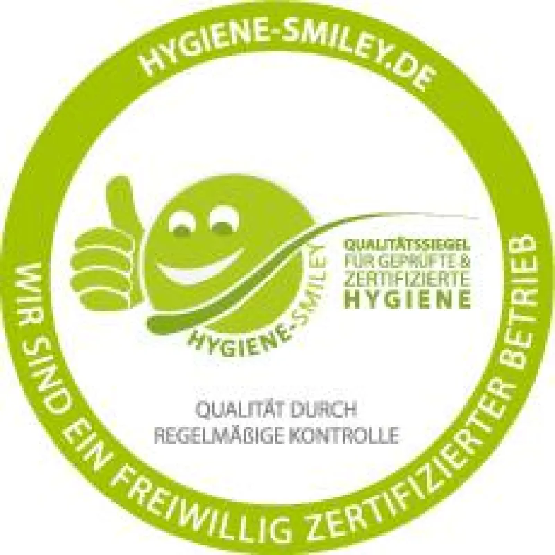 Siegel für Hygiene-Smiley zertifizierte und auf die Hygiene-Ampel und das Hygiene Barometer vorbereitete Betriebe, durch die Firma