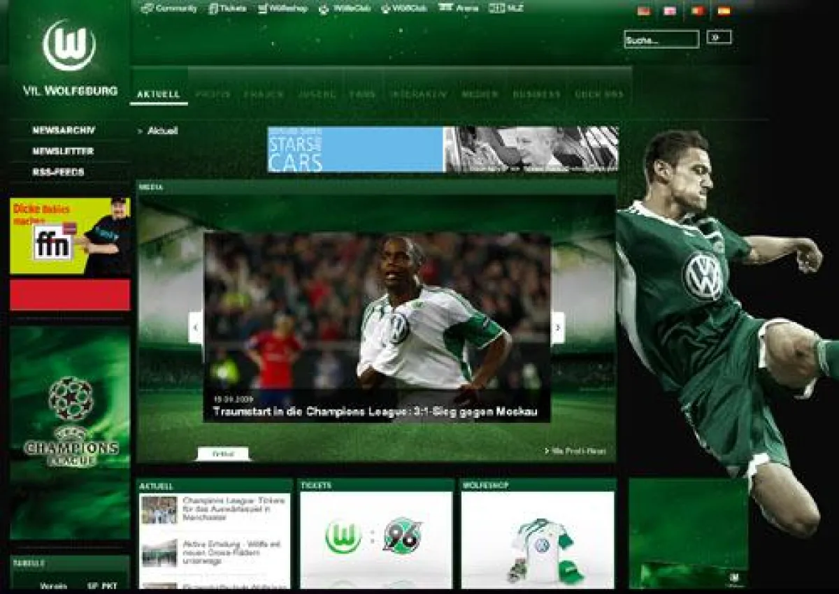 Die Website des VfL Wolfsburg erstrahlt im neuen Glanz.