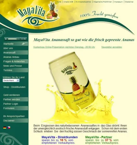 Bild: Neu die vertonte Webseite von MayaVita