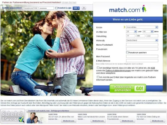 Bild: neu.de und match.com flirten zusammen