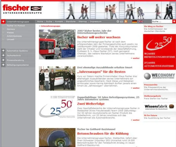 Bild: Alles unter einem Hut - fischer Unternehmensgruppe fasst alle weltweiten Internetseiten auf contentXXL zusammen