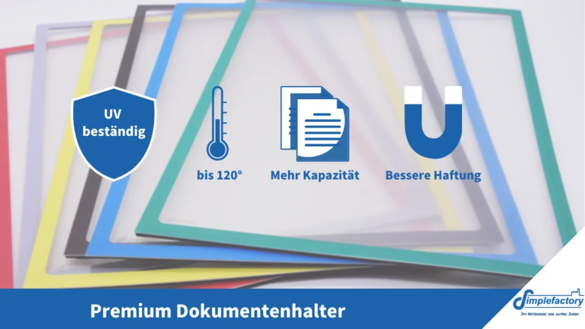 Premium Dokumenthalter: UV beständig und mehr Kapazität für Shopfloor-Tafel