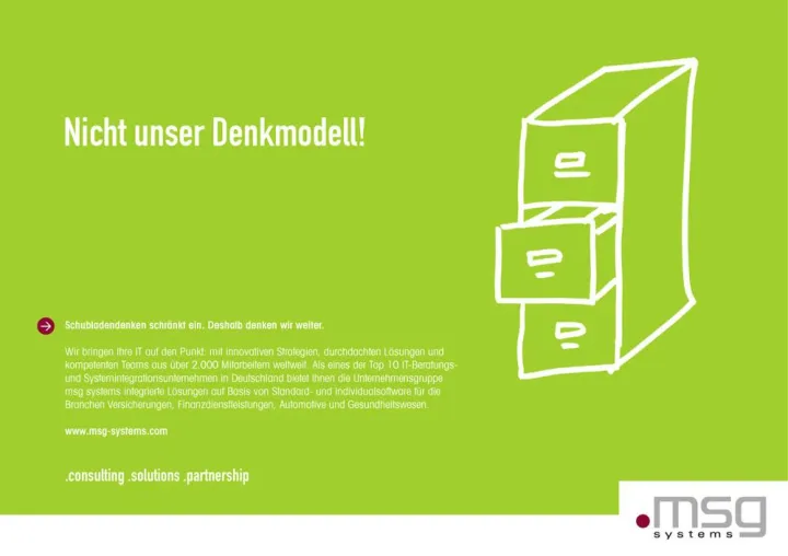 Bild: Keine Lösung von der Stange - rheinfaktor entwickelt maßgeschneiderte Image-Kampagne für die msg systems ag