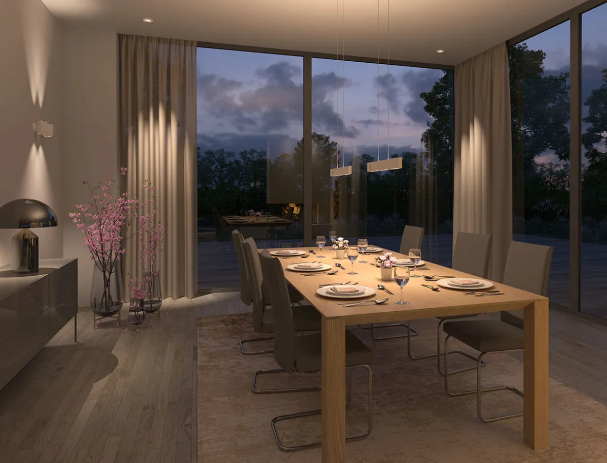 Optimale Beleuchtung am Esstisch (© Prediger Lichtberater)