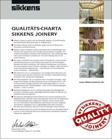 Quality Charta Sikkens Joinery Bild: Quality Charta Sikkens Joinery