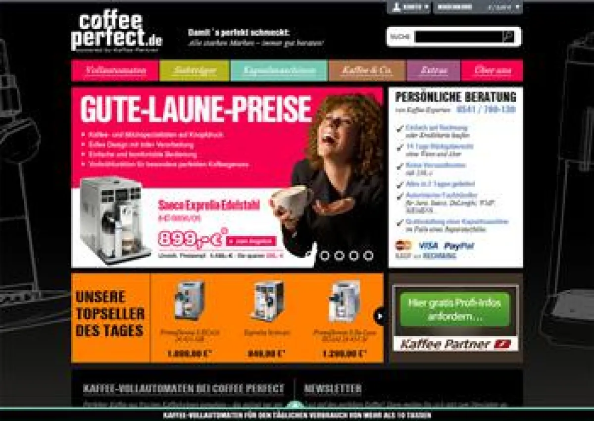 Screenshot coffee-perfect.de