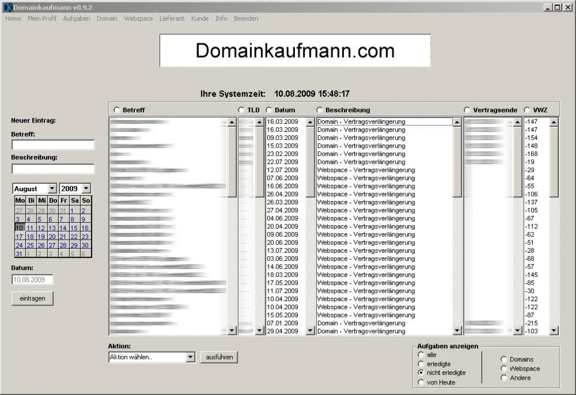 Mit Domainkaufmann.com Domains u. WebSpace kostenlos verwalten