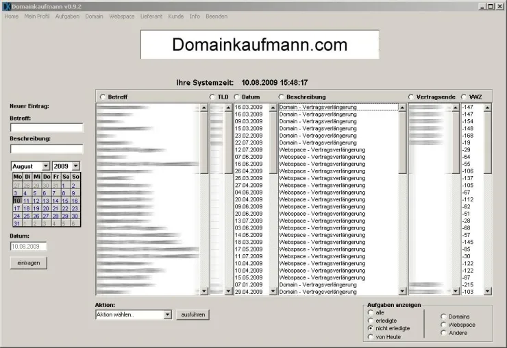 Bild: Kostenlos Domains u. WebSpace verwalten mit "Domainkaufmann.com" für Windows-PCs