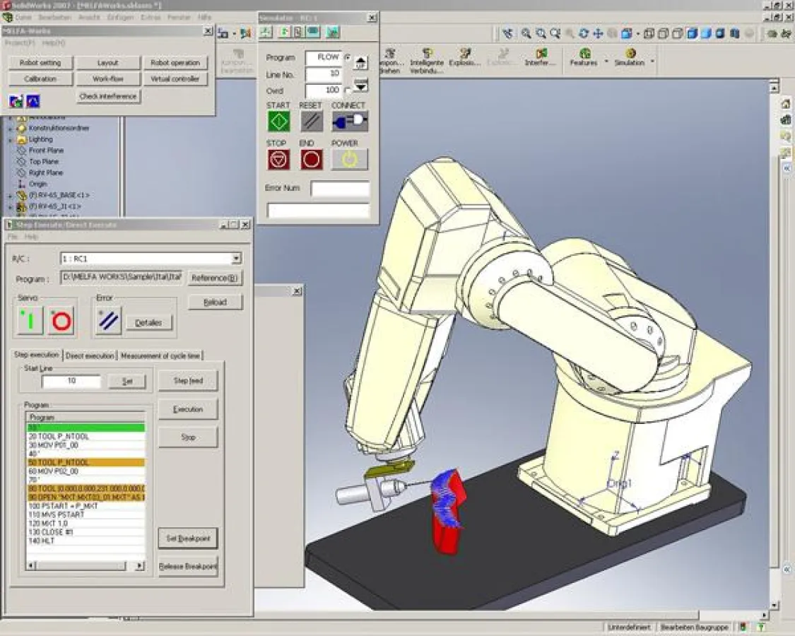 Bahngenerierung für Industrieroboter mit MELFAWorks und SolidWorks