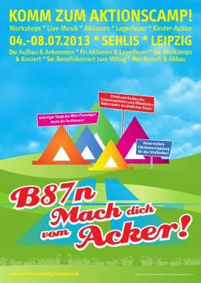 Aktionscamp gegen B87n bei Leipzig startet und fordert sofortigen Planungsstopp Bild: Aktionscamp gegen B87n bei Leipzig startet und fordert sofortigen Planungsstopp