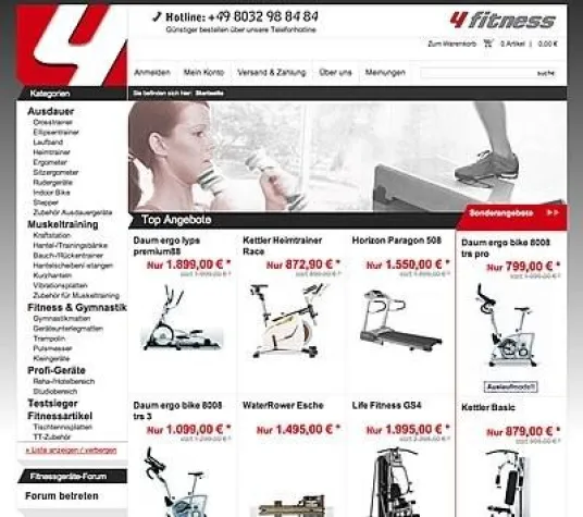 4fitness startet mit neuem Online-Shop auf Basis der Shopsoftware Magento Bild: 4fitness startet mit neuem Online-Shop auf Basis der Shopsoftware Magento