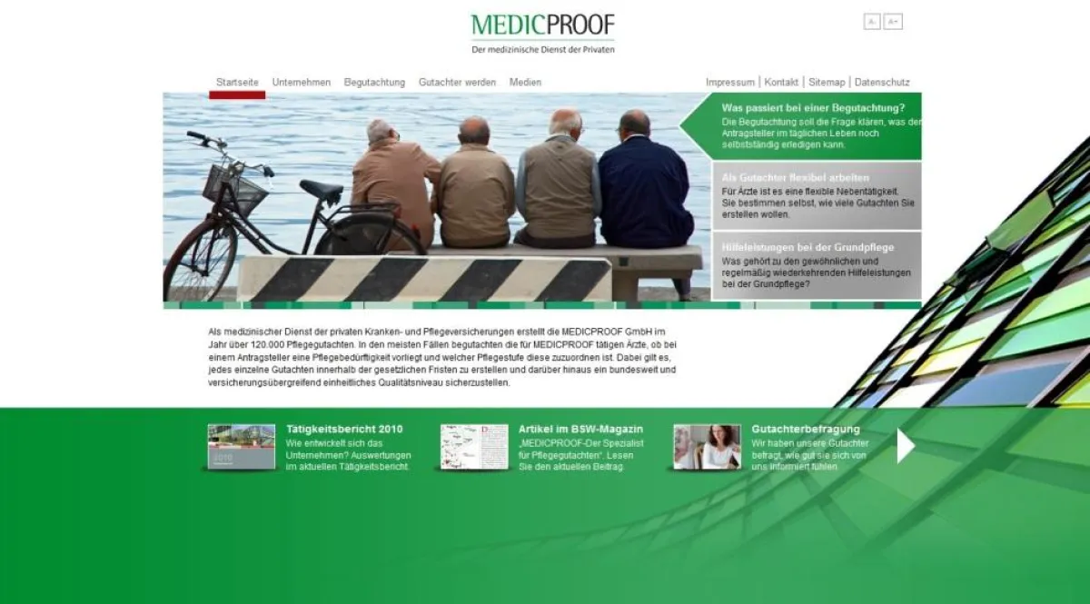 Die neue Homepage von MEDICPROOF