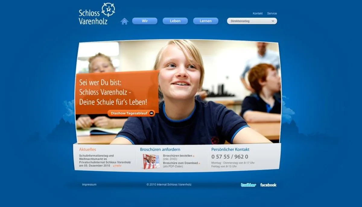 Die neue Startseite mit interaktiven Tagesablauf