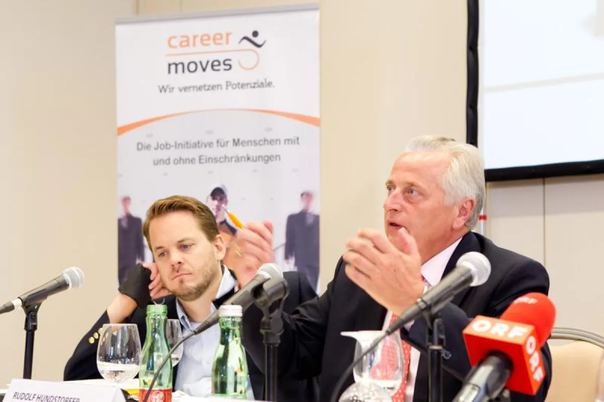 vlnr. Mag. Gregor Demblin, Sprecher und Co-Gründer von Career Moves; Rudolf Hundstorfer, Bundesminis