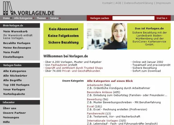 Nachfrage wächst rasant – Jetzt 4.200 Vorlagen sofort zum Einzeldownload Bild: Nachfrage wächst rasant – Jetzt 4.200 Vorlagen sofort zum Einzeldownload