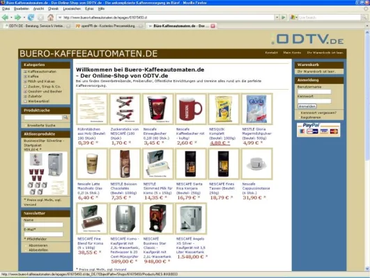 Buero-Kaffeeautomaten.de - ODTV-Vertrieb.de eröffnet Online-Shop für die Kaffeeversorgung im Büro Bild: Buero-Kaffeeautomaten.de - ODTV-Vertrieb.de eröffnet Online-Shop für die Kaffeeversorgung im Büro