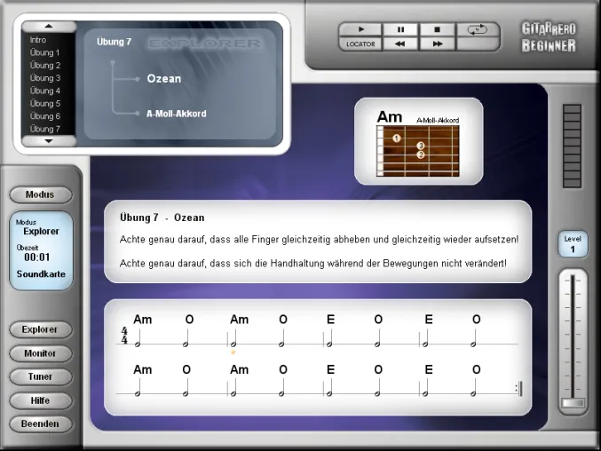 Bild: Gitarrero Software: Gitarre lernen am PC