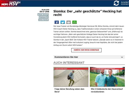 Bild: Hamburger Morgenpost: HSV24 mit neuem Rekord-Ergebnis