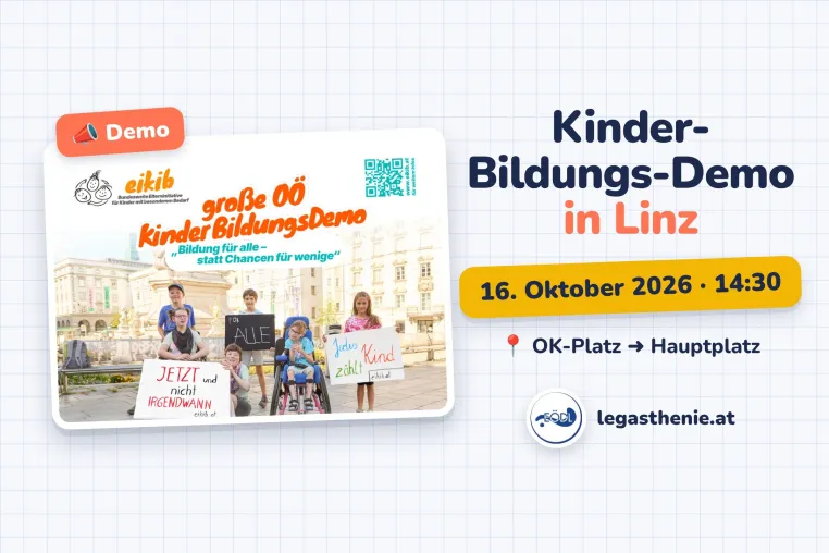 Bild: Kinder-Bildungs-Demo am 16. Oktober in Linz: EÖDL unterstützt das Anliegen der Elterninitiative eikib