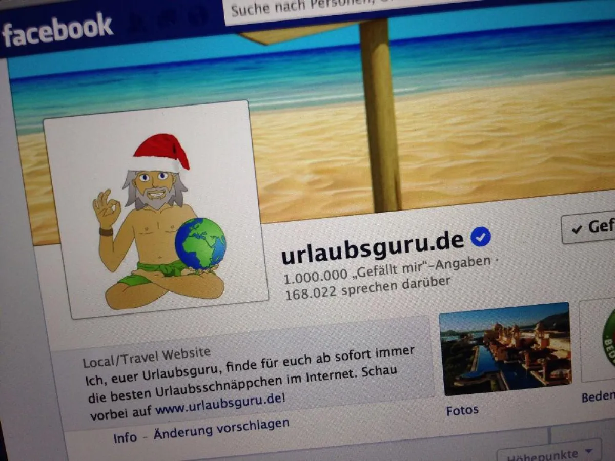 1.000.000 Facebook-Nutzern gefällt das Angebot des Urlaubsguru!