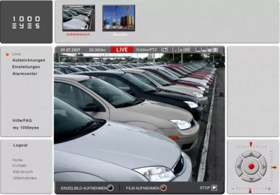 Bild: Kostengünstige Videoüberwachung für Autohäuser - 1000eyes Videoüberwachung speziell für den Außenbereich