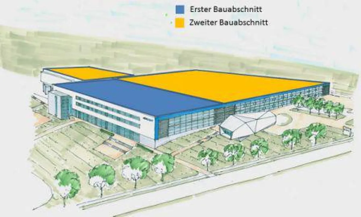Erster Bauabschnitt wird im März 2016 eingeweiht. Im Frühjahr startet ebm-papst den 2. Bauabschnitt.