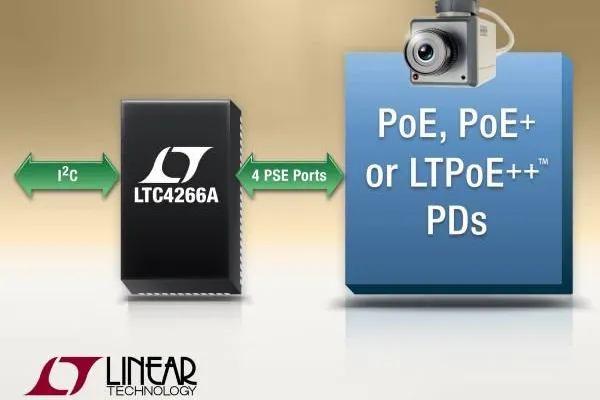 Linear Technology | LTC4266A und LTC4274A: Vier- und Einkanal-LTPoE++PSE-Controller liefern bis zu 90W Bild: Linear Technology | LTC4266A und LTC4274A: Vier- und Einkanal-LTPoE++PSE-Controller liefern bis zu 90W