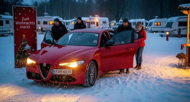 Bild: Wintercamping im Harz: Alfa Romeo Shuttle bringt Camper*innen aus Wolfshagen zum Weihnachtsmarkt Goslar