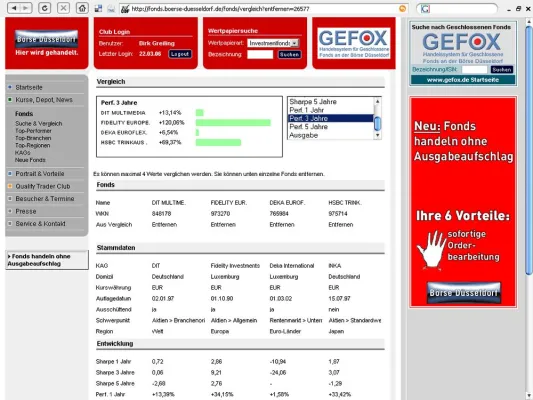 Bild: Fondsvergleich und Preisvorteile helfen bei Fondsauswahl: Börse Düsseldorf startet neues Internetportal